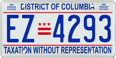 DC license plate EZ4293