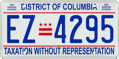 DC license plate EZ4295