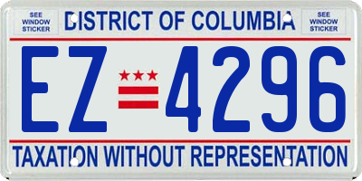 DC license plate EZ4296