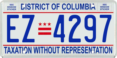 DC license plate EZ4297