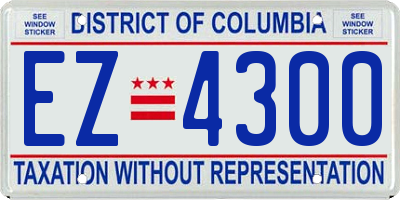 DC license plate EZ4300