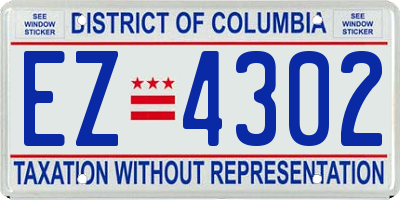 DC license plate EZ4302