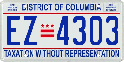 DC license plate EZ4303