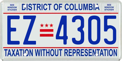 DC license plate EZ4305