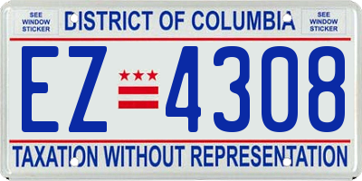 DC license plate EZ4308