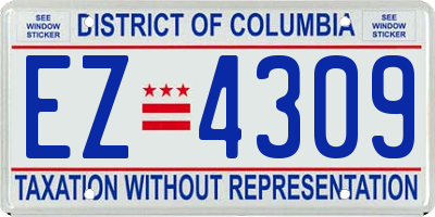 DC license plate EZ4309