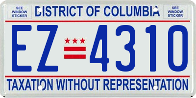 DC license plate EZ4310