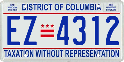 DC license plate EZ4312