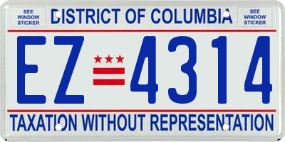 DC license plate EZ4314