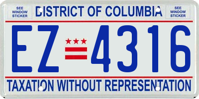 DC license plate EZ4316