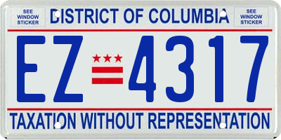 DC license plate EZ4317