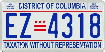 DC license plate EZ4318