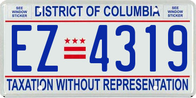 DC license plate EZ4319