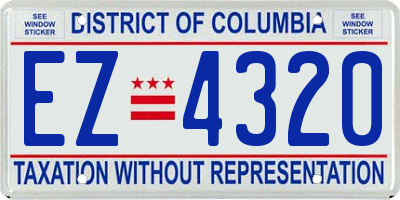 DC license plate EZ4320