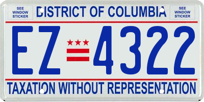 DC license plate EZ4322