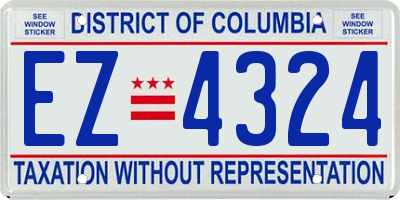 DC license plate EZ4324