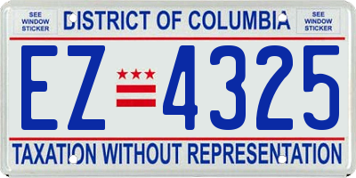 DC license plate EZ4325