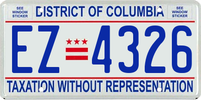 DC license plate EZ4326