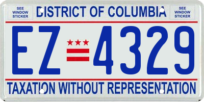 DC license plate EZ4329