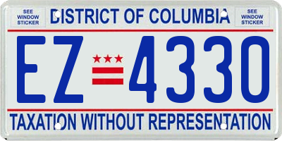 DC license plate EZ4330