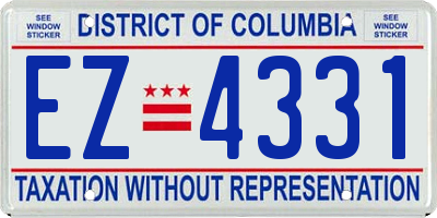 DC license plate EZ4331