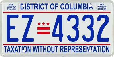 DC license plate EZ4332