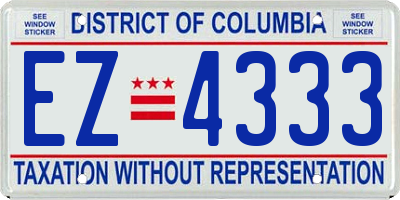 DC license plate EZ4333