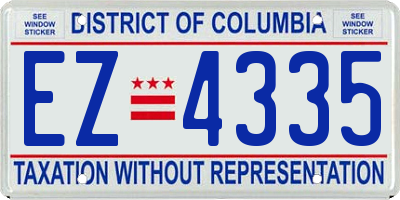 DC license plate EZ4335