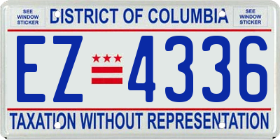 DC license plate EZ4336