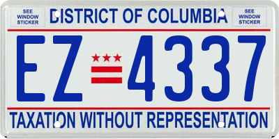 DC license plate EZ4337