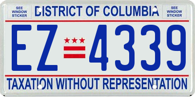 DC license plate EZ4339