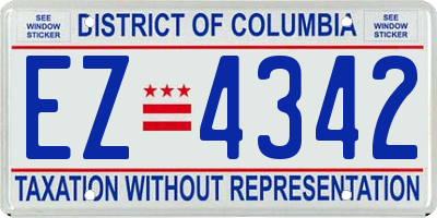 DC license plate EZ4342