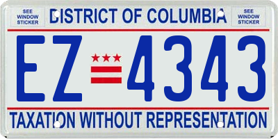 DC license plate EZ4343