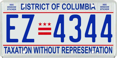 DC license plate EZ4344