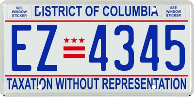 DC license plate EZ4345