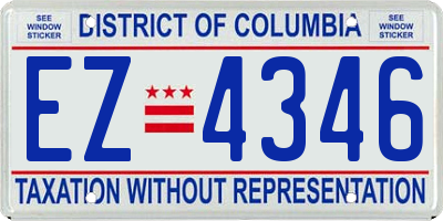 DC license plate EZ4346