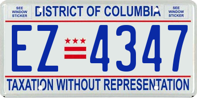 DC license plate EZ4347