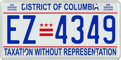 DC license plate EZ4349