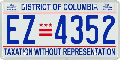 DC license plate EZ4352