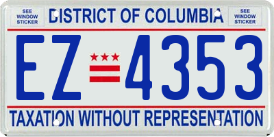 DC license plate EZ4353