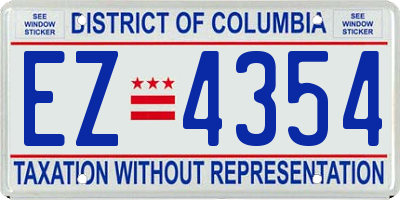 DC license plate EZ4354