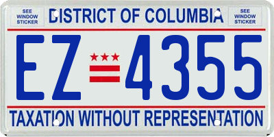 DC license plate EZ4355