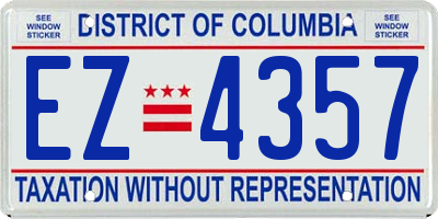 DC license plate EZ4357