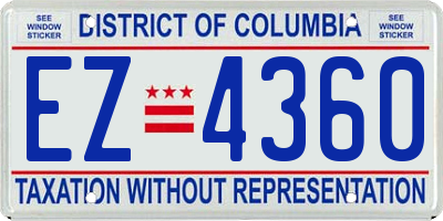 DC license plate EZ4360