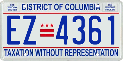 DC license plate EZ4361