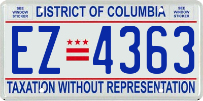 DC license plate EZ4363