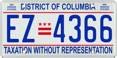 DC license plate EZ4366