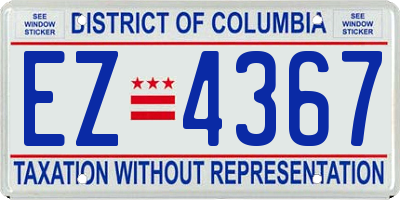 DC license plate EZ4367