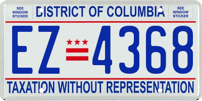 DC license plate EZ4368