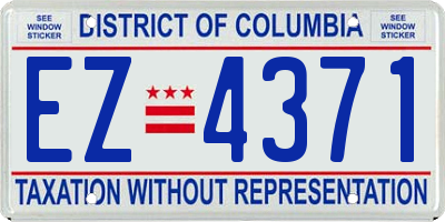 DC license plate EZ4371